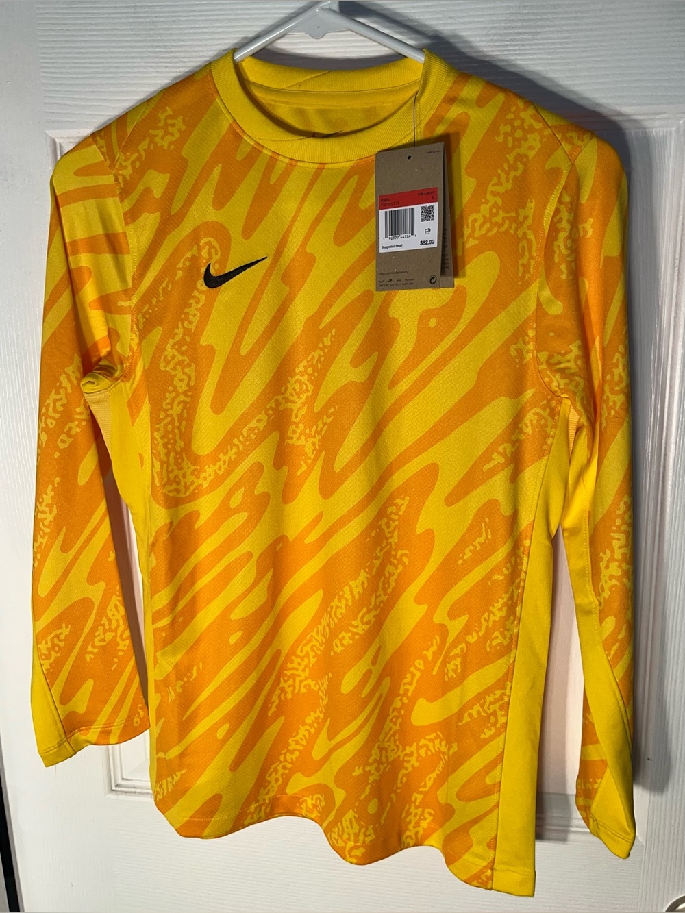 Nike Boys Kids Large Goalkeeper Goalie Long-Sleeve Soccer Futbol Jersey FD7481